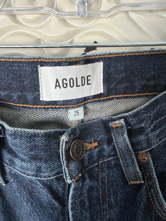 Agolde Dark Blue barrel leg Jeans.  Ankle length! - Picture 2 of 3